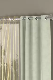 ROSARA HOME Jacquard Striped Pack of 4 Regular and Sheer Window Curtains -5 Feet,Off White::Gold