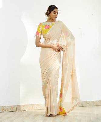 Light Peach Saree Set 2