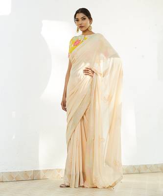 Light Peach Saree Set 3
