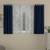 ROSARA HOME Solid Abstract Pack of 4 Regular and Sheer Window Curtains -5 Feet,Navy Blue::White