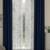 ROSARA HOME Solid Abstract Pack of 4 Regular and Sheer Long Door Curtains -9 Feet,Navy Blue::White