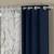 ROSARA HOME Solid Abstract Pack of 4 Regular and Sheer Long Door Curtains -9 Feet,Navy Blue::White