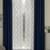 ROSARA HOME Solid Geometric Pack of 4 Regular and Sheer Door Curtains -7 Feet,Navy Blue::White
