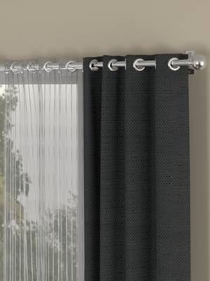 ROSARA HOME Solid Striped Pack of 4 Regular and Sheer Window Curtains -5 Feet,Dark Grey::Grey 2