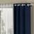 ROSARA HOME Solid Striped Pack of 4 Regular and Sheer Window Curtains -5 Feet,Navy Blue::White