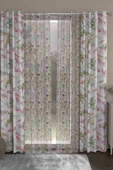 ROSARA HOME Floral Floral Pack of 4 Regular and Sheer Long Door Curtains -9 Feet,Multicolor::Multicolor