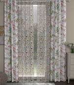 ROSARA HOME Floral Floral Pack of 4 Regular and Sheer Long Door Curtains -9 Feet,Multicolor::Multicolor