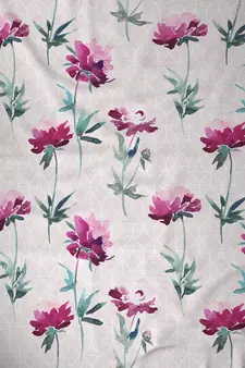 ROSARA HOME Floral Floral Pack of 4 Regular and Sheer Window Curtains -5 Feet,Pink::Multicolor