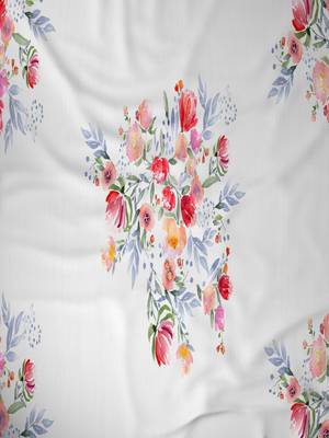 ROSARA HOME Floral Floral Pack of 4 Regular and Sheer Long Door Curtains -9 Feet,Multicolor::Multicolor 3
