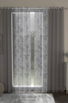 ROSARA HOME Solid Floral Pack of 4 Sheer Door Curtains -7 Feet,Grey::Lavender