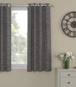 ROSARA HOME Textured Pack of Single Black Out Window Curtain -5 Feet,Beige