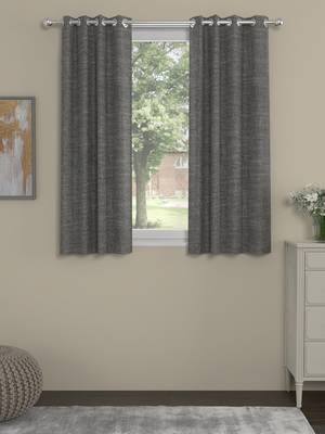 ROSARA HOME Textured Pack of 2 Black Out Window Curtains -5 Feet,Beige 1