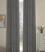 ROSARA HOME Textured Pack of 2 Black Out Long Door Curtains -9 Feet,Beige