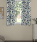 ROSARA HOME Floral Pack of 2 Regular Window Curtains -5 Feet,Blue