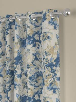 ROSARA HOME Floral Pack of 2 Regular Long Door Curtains -9 Feet,Blue 2