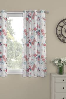 ROSARA HOME Floral Pack of Single Regular Window Curtain -5 Feet,Red