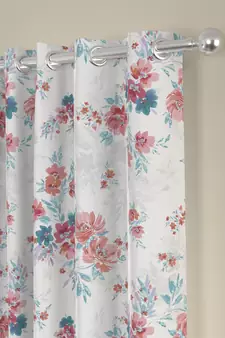 ROSARA HOME Floral Pack of 2 Regular Long Door Curtains -9 Feet,Red