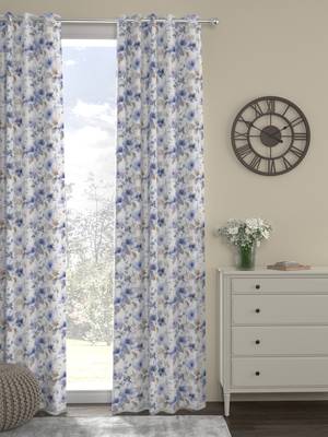 ROSARA HOME Floral Pack of Single Regular Door Curtain -7 Feet,Lavender 1