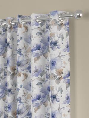 ROSARA HOME Floral Pack of Single Regular Door Curtain -7 Feet,Lavender 2