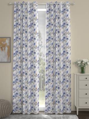ROSARA HOME Floral Pack of 2 Regular Long Door Curtains -9 Feet,Lavender 1