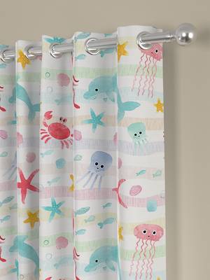 ROSARA HOME Animal Pack of Single Regular Long Door Curtain -9 Feet,Multicolor 2