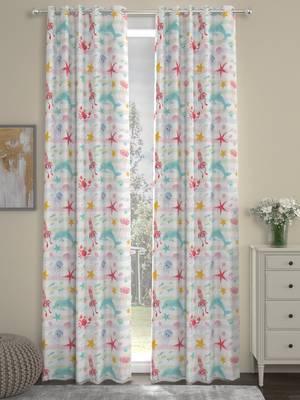 ROSARA HOME Animal Pack of 2 Regular Long Door Curtains -9 Feet,Multicolor 1