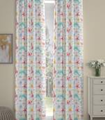 ROSARA HOME Animal Pack of 2 Regular Long Door Curtains -9 Feet,Multicolor