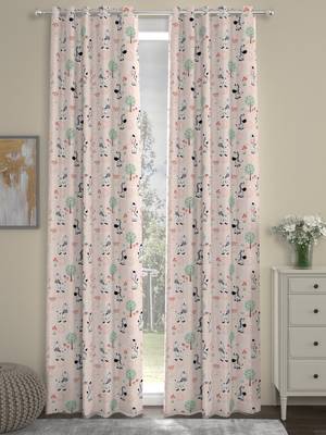 ROSARA HOME Animal Pack of 2 Regular Long Door Curtains -9 Feet,Multicolor 1