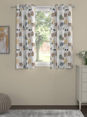 ROSARA HOME Animal Pack of 2 Regular Window Curtains -5 Feet,Brown 1