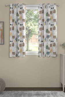 ROSARA HOME Animal Pack of 2 Regular Window Curtains -5 Feet,Brown