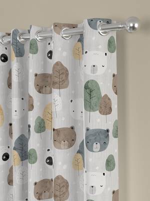 ROSARA HOME Animal Pack of 2 Regular Window Curtains -5 Feet,Brown 2