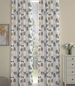 ROSARA HOME Animal Pack of 2 Regular Door Curtains -7 Feet,Brown