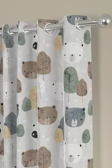 ROSARA HOME Animal Pack of 2 Regular Long Door Curtains -9 Feet,Brown