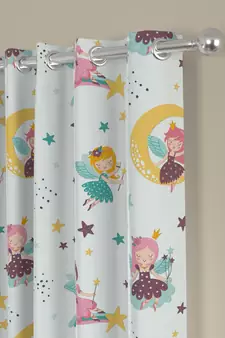 ROSARA HOME Angel Print Pack of 2 Regular Door Curtains -7 Feet,Multicolor