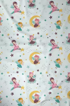 ROSARA HOME Angel Print Pack of 2 Regular Door Curtains -7 Feet,Multicolor