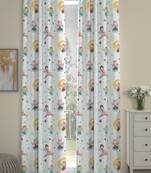 ROSARA HOME Angel Print Pack of 2 Regular Long Door Curtains -9 Feet,Multicolor