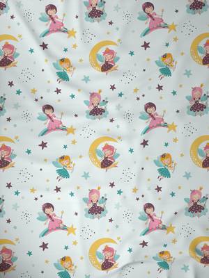 ROSARA HOME Angel Print Pack of 2 Regular Long Door Curtains -9 Feet,Multicolor 3