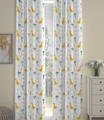 ROSARA HOME Animal Pack of 2 Regular Door Curtains -7 Feet,Multicolor