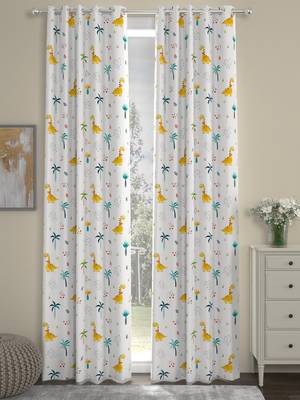 ROSARA HOME Animal Pack of 2 Regular Long Door Curtains -9 Feet,Multicolor 1