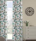 ROSARA HOME Animal Pack of Single Regular Long Door Curtain -9 Feet,Teal