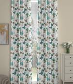 ROSARA HOME Animal Pack of 2 Regular Door Curtains -7 Feet,Teal