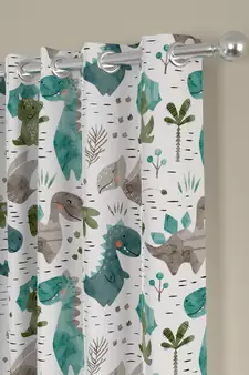 ROSARA HOME Animal Pack of 2 Regular Door Curtains -7 Feet,Teal