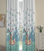 ROSARA HOME Boat Print Pack of 2 Regular Door Curtains -7 Feet,Multicolor