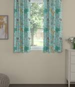 ROSARA HOME Animal Pack of 2 Regular Window Curtains -5 Feet,Teal