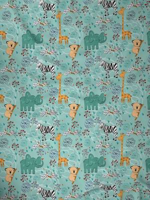 ROSARA HOME Animal Pack of 2 Regular Window Curtains -5 Feet,Teal 3