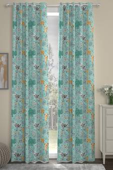 ROSARA HOME Animal Pack of 2 Regular Door Curtains -7 Feet,Teal