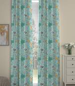 ROSARA HOME Animal Pack of 2 Regular Long Door Curtains -9 Feet,Teal