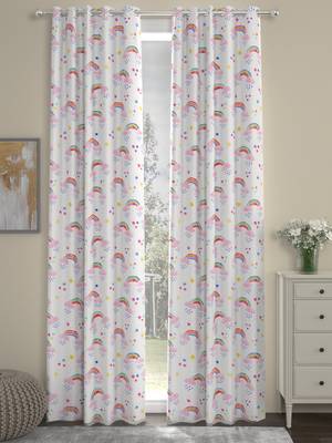 ROSARA HOME Rainbow Print Pack of 2 Regular Door Curtains -7 Feet,Multicolor 1