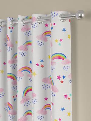 ROSARA HOME Rainbow Print Pack of 2 Regular Door Curtains -7 Feet,Multicolor 2