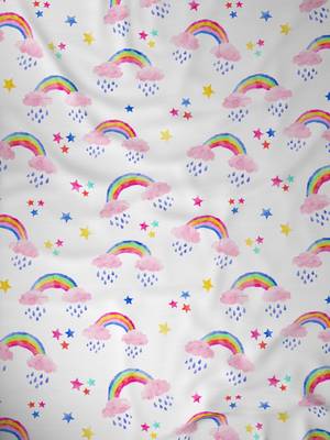 ROSARA HOME Rainbow Print Pack of 2 Regular Door Curtains -7 Feet,Multicolor 3